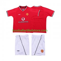 Manchester United Heimausrüstung Retro 2000 2002 Kinder Set(Trikot und Hose) S/S