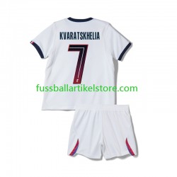 Paris Saint-Germain Auswärtsausrüstung Khvicha Kvaratskhelia 7 2026-2027 Kinder Set(Trikot und Hose) S/S