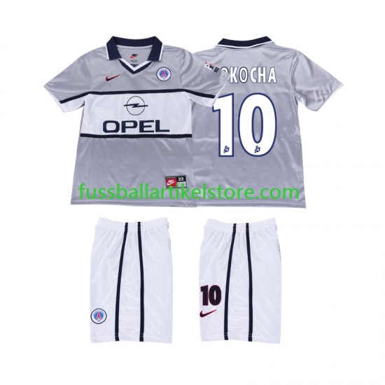 Paris Saint-Germain Auswärtsausrüstung OKOCHA 10 Retro 2000 2001 Kinder Set(Trikot und Hose) S/S