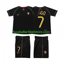 Portugal Auswärtsausrüstung FIGO 7 Retro 2006 Kinder Set(Trikot und Hose) S/S