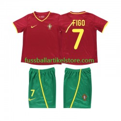 Portugal Heimausrüstung FIGO 7 Retro 2002 Kinder Set(Trikot und Hose) S/S