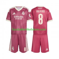 Real Madrid Ausweichausrüstung Federico Valverde 8 2026-2027 Kinder Set(Trikot und Hose) S/S