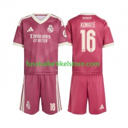 Real Madrid Ausweichausrüstung Ibrahima Konate 16 2026-2027 Kinder Set(Trikot und Hose) S/S