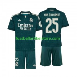 Real Madrid Auswärtsausrüstung Yan Diomande 25 2026-2027 Kinder Set(Trikot und Hose) S/S