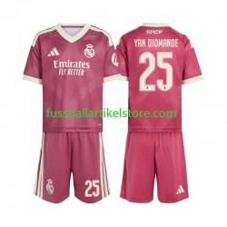 Real Madrid Ausweichausrüstung Yan Diomande 25 2026-2027 Kinder Set(Trikot und Hose) S/S