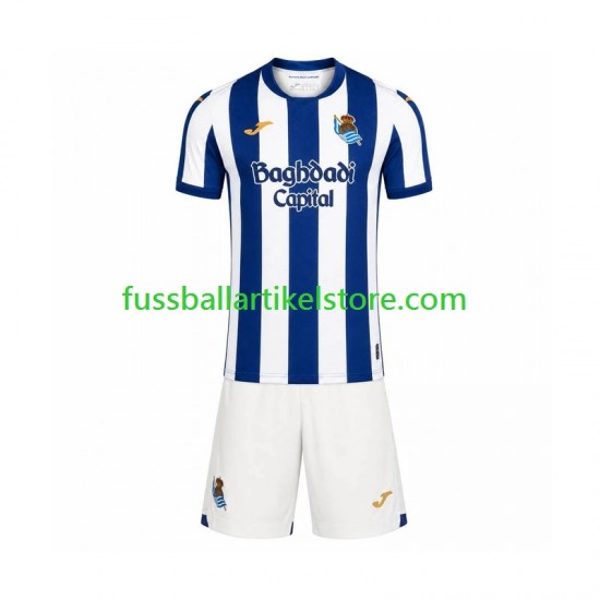 Real Sociedad Heimausrüstung 2026-2027 Kinder Set(Trikot und Hose) S/S