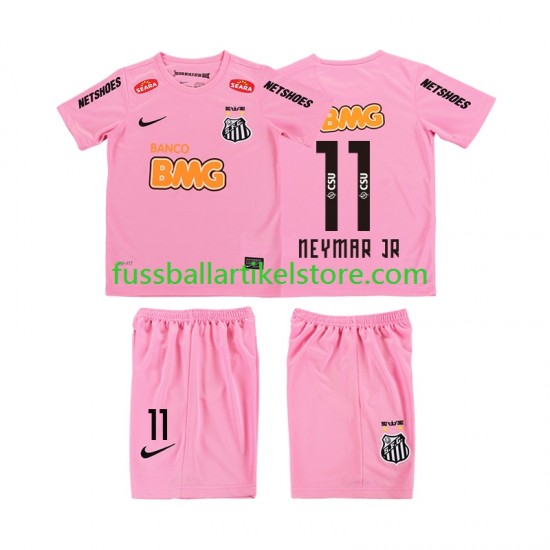Viertesausrüstung Santos Neymar JR 11 Retro 2012 2013 Kinder Set(Trikot und Hose) S/S