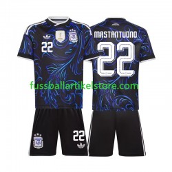 Argentinien Auswärtsausrüstung Franco Mastantuono 22 World Cup 2026 Kinder Set(Trikot und Hose) S/S