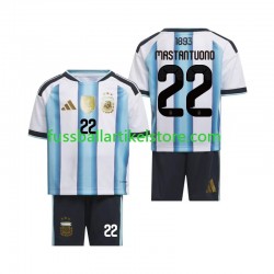 Argentinien Heimausrüstung Franco Mastantuono 22 World Cup 2026 Kinder Set(Trikot und Hose) S/S
