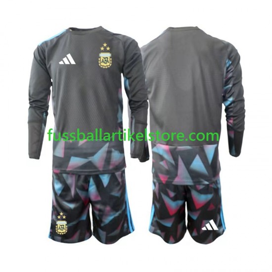 Argentinien Heimausrüstung Torwart World Cup 2026 Kinder Set(Trikot und Hose) L/S