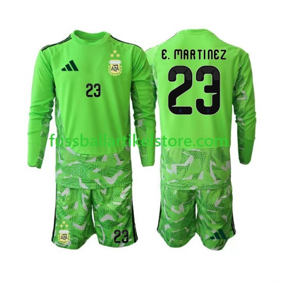 Argentinien Ausweichausrüstung Torwart Emiliano Martinez 23 World Cup 2026 Kinder Set(Trikot und Hose) L/S