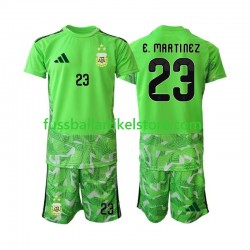Argentinien Ausweichausrüstung Torwart Emiliano Martinez 23 World Cup 2026 Kinder Set(Trikot und Hose) S/S