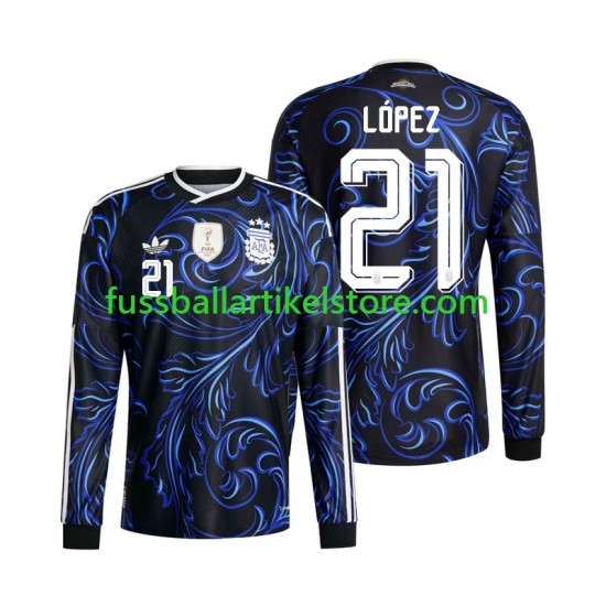 Argentinien Auswärtsausrüstung Jose Manuel Lopez 21 World Cup 2026 Herren Trikot L/S