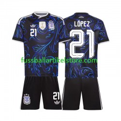 Argentinien Auswärtsausrüstung Jose Manuel Lopez 21 World Cup 2026 Kinder Set(Trikot und Hose) S/S