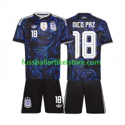 Argentinien Auswärtsausrüstung Nico Paz 18 World Cup 2026 Kinder Set(Trikot und Hose) S/S