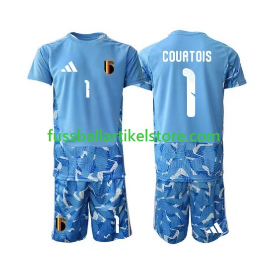 Belgien Heimausrüstung Torwart Thibaut Courtois 1 World Cup 2026 Kinder Set(Trikot und Hose) S/S
