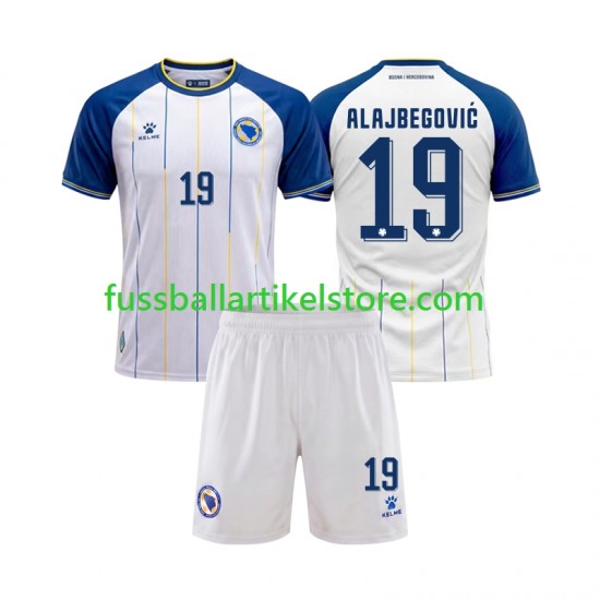 Bosnien-Herzegowina Auswärtsausrüstung Kerim Alajbegovic 19 World Cup 2026 Kinder Set(Trikot und Hose) S/S