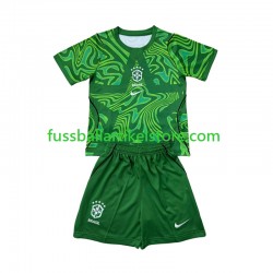 Brasilien Auswärtsausrüstung Torwart World Cup 2026 Kinder Set(Trikot und Hose) S/S