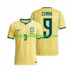 Brasilien Heimausrüstung Matheus Cunha 9 World Cup 2026 Herren Trikot S/S