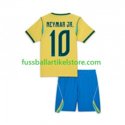 Brasilien Heimausrüstung Neymar JR 10 World Cup 2026 Kinder Set(Trikot und Hose) S/S