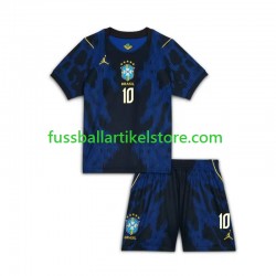 Brasilien Auswärtsausrüstung Ronaldinho 10 World Cup 2026 Kinder Set(Trikot und Hose) S/S