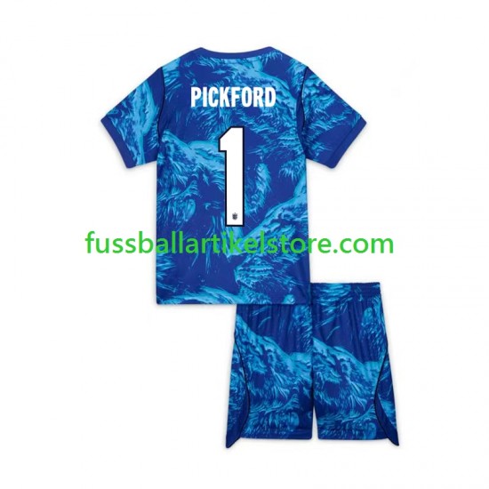 England Ausweichausrüstung Torwart Jordan Pickford 1 World Cup 2026 Kinder Set(Trikot und Hose) S/S