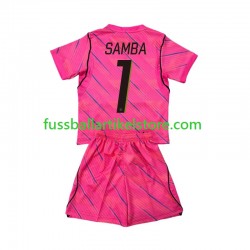 Frankreich Auswärtsausrüstung Torwart Brice Samba 1 World Cup 2026 Kinder Set(Trikot und Hose) S/S