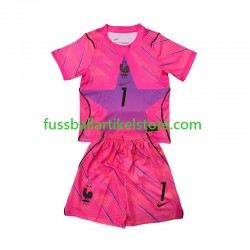 Frankreich Auswärtsausrüstung Torwart Brice Samba 1 World Cup 2026 Kinder Set(Trikot und Hose) S/S