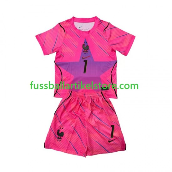 Frankreich Auswärtsausrüstung Torwart Brice Samba 1 World Cup 2026 Kinder Set(Trikot und Hose) S/S