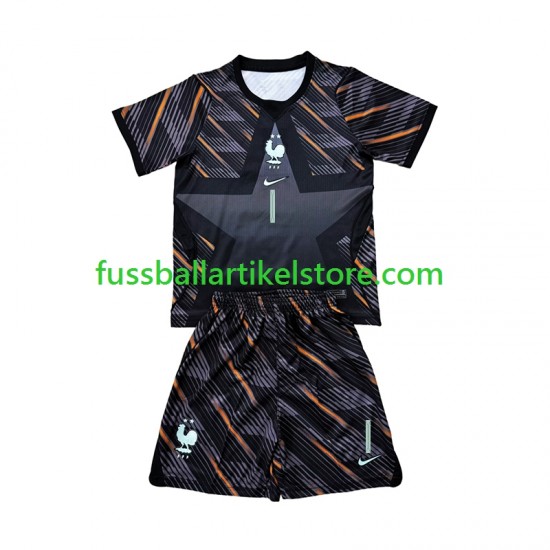Frankreich Heimausrüstung Torwart Brice Samba 1 World Cup 2026 Kinder Set(Trikot und Hose) S/S