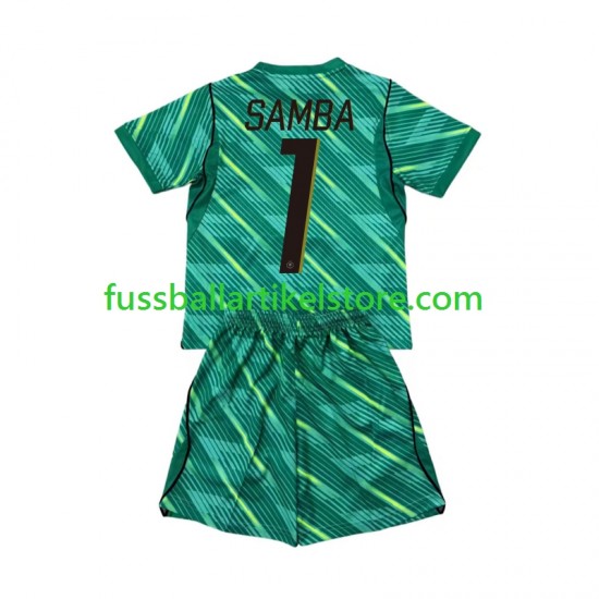 Frankreich Ausweichausrüstung Torwart Brice Samba 1 World Cup 2026 Kinder Set(Trikot und Hose) S/S