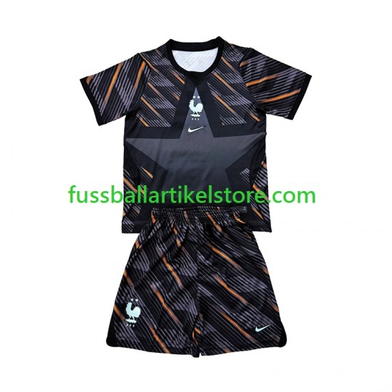 Frankreich Heimausrüstung Torwart World Cup 2026 Kinder Set(Trikot und Hose) S/S