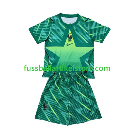Frankreich Ausweichausrüstung Torwart World Cup 2026 Kinder Set(Trikot und Hose) S/S