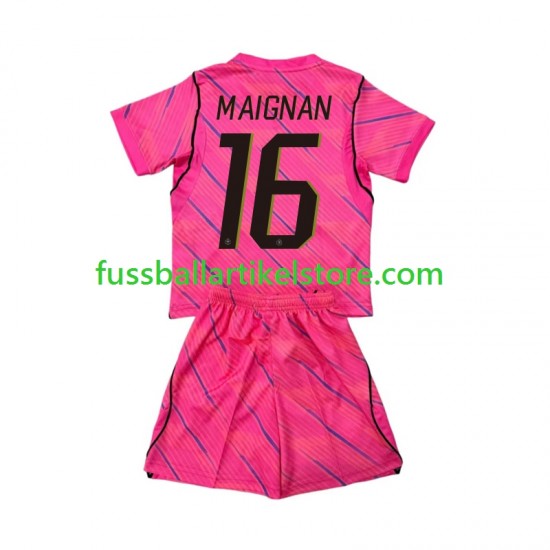 Frankreich Auswärtsausrüstung Torwart Mike Maignan 16 World Cup 2026 Kinder Set(Trikot und Hose) S/S