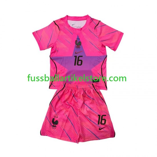 Frankreich Auswärtsausrüstung Torwart Mike Maignan 16 World Cup 2026 Kinder Set(Trikot und Hose) S/S