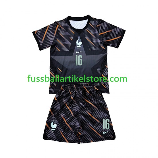 Frankreich Heimausrüstung Torwart Mike Maignan 16 World Cup 2026 Kinder Set(Trikot und Hose) S/S
