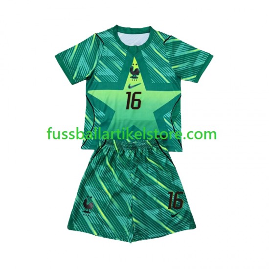 Frankreich Ausweichausrüstung Torwart Mike Maignan 16 World Cup 2026 Kinder Set(Trikot und Hose) S/S