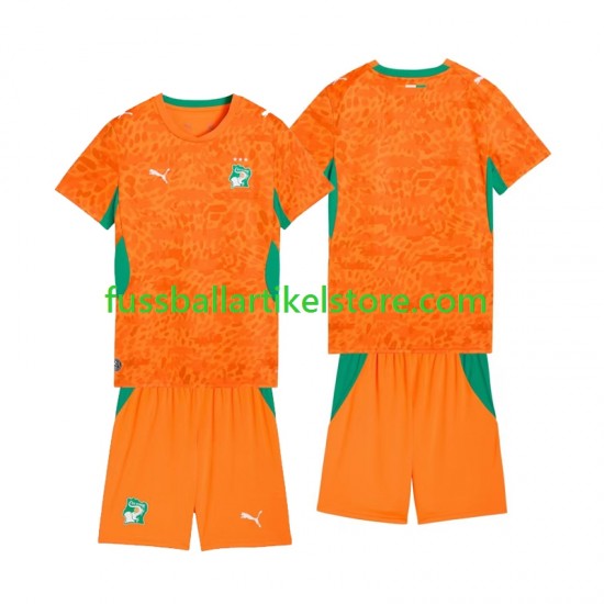Elfenbeinküste Heimausrüstung Football Kit World Cup 2026 Herren Trikot Kinder Set(Trikot und Hose) S/S