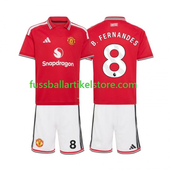 Manchester United Heimausrüstung Bruno Fernandes 8 2026-2027 Kinder Set(Trikot und Hose) S/S