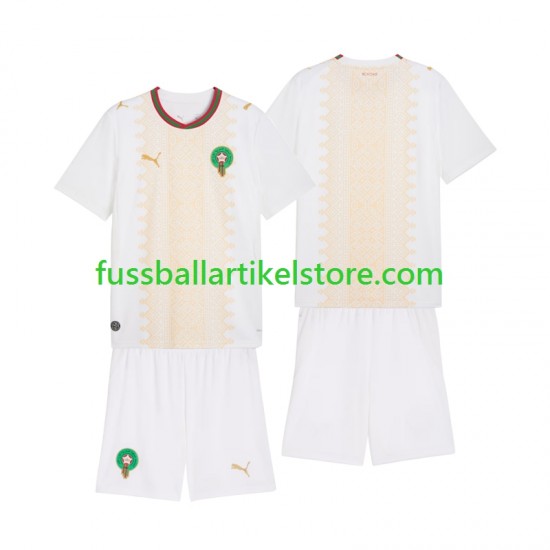 Marokko Auswärtsausrüstung 2026 Kinder Set(Trikot und Hose) S/S