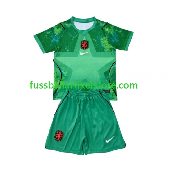 Niederlande Ausweichausrüstung Torwart World Cup 2026 Kinder Set(Trikot und Hose) S/S