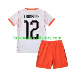 Niederlande Auswärtsausrüstung Jeremie Frimpong 12 World Cup 2026 Kinder Set(Trikot und Hose) S/S