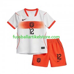 Niederlande Auswärtsausrüstung Jeremie Frimpong 12 World Cup 2026 Kinder Set(Trikot und Hose) S/S