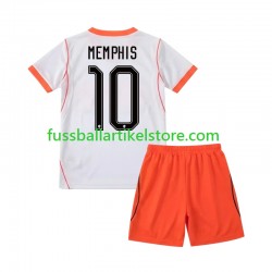 Niederlande Auswärtsausrüstung Memphis Depay 10 World Cup 2026 Kinder Set(Trikot und Hose) S/S