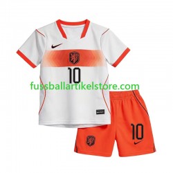 Niederlande Auswärtsausrüstung Memphis Depay 10 World Cup 2026 Kinder Set(Trikot und Hose) S/S