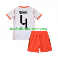 Niederlande Auswärtsausrüstung Virgil van Dijk 4 World Cup 2026 Kinder Set(Trikot und Hose) S/S