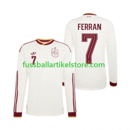Spanien Auswärtsausrüstung Ferran Torres 7 World Cup 2026 Herren Trikot L/S