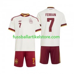 Spanien Auswärtsausrüstung Ferran Torres 7 World Cup 2026 Kinder Set(Trikot und Hose) S/S