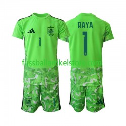 Spanien Torwart David Raya 1 6th Green color World Cup 2026 Kinder Set(Trikot und Hose) S/S