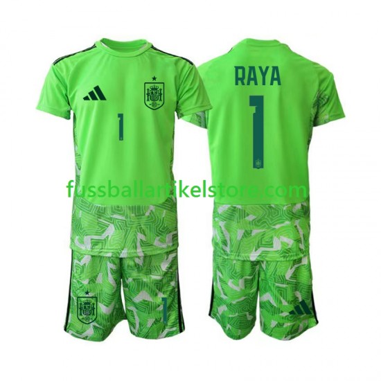 Spanien Torwart David Raya 1 6th Green color World Cup 2026 Kinder Set(Trikot und Hose) S/S